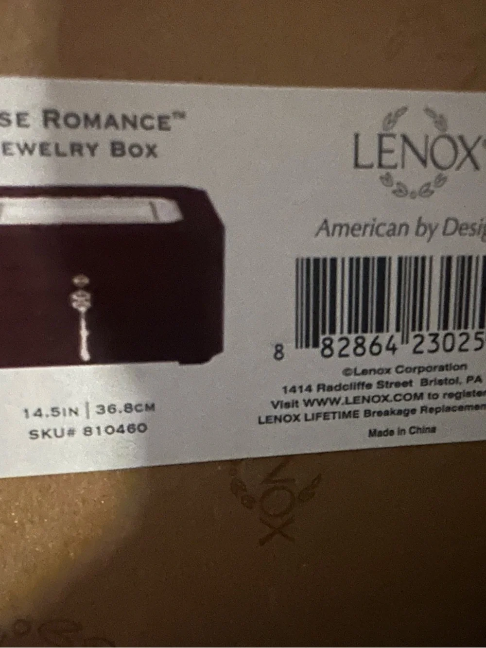 NWT Lenox Wood Jewelry Box with White Floral Design